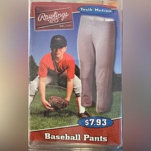 Rawlings Baseball Pants Youth M White New 2-pack